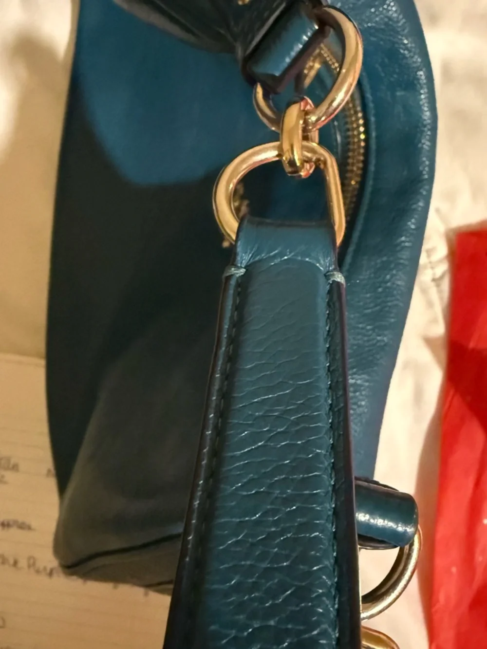 Coach Teal Leather Hobo Shoulder Bag